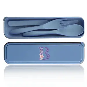 Eco-Friendly Sustainable Wheat Straw Cutlery Set, Dinnerware Sets, Includes Knife/fork/spoon & Portable Storage Box, Perfect for Travel/picnic/hiking