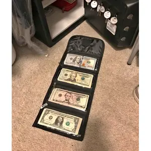 Money Organizer, Cash Wallet with 4 Zipper Slots - Money Organizer for Budget