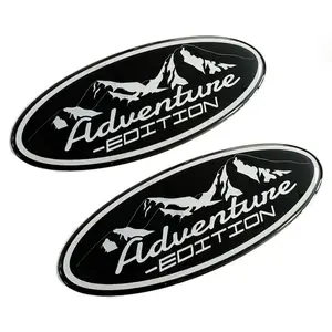 2026 New 2pcs for Adventure Edition Car Camper Van Transporter 3D Chrome Domed Gel Stickers for your car