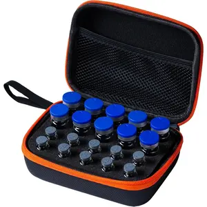 🩸 20-Slot Vial Organizer  Insulin/Peptide/GLP-1 Fridge Storage (Black & Orange) Elegant Makeup Storage Organizer Boxes