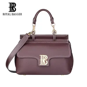 Royal Bagger Genuine Cow Leather Shoulder Crossbody Bag for Women, Large Capacity Top Handle Handbag Stylish Daily Purse 3248