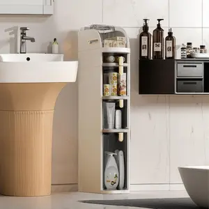 GARVEE Narrow floor cabinet with wheels, narrow storage cabinet for kitchen, bathroom drawer storage, multifunctional waterproof bathroom cabinet with drawers for small spaces