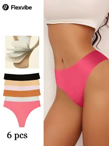 FLEXVIBE 3/6 Pack Ice Silk Underwear, Thickened Crotch No Camel Toe, Cotton, Fit FLEXVIBE 3/6 Pack Ice Silk Underwear, Thickened Crotch No Camel Toe, Cotton, Fit