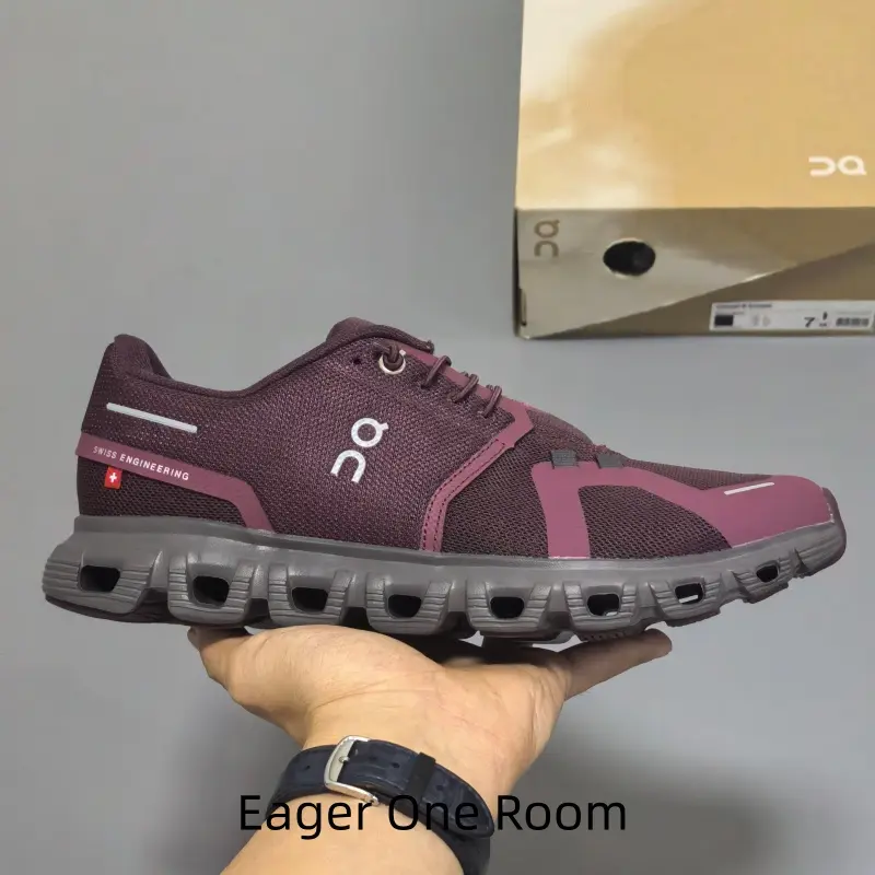 Burgundy grey lightweight cloud mesh women running sneakers segmented foam cushioned anti-slip rubber outsole for ladies jogging gym commute daily casual sports shoes