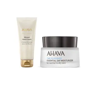AHAVA Essential Hydration & Moisture Duo – Day Moisturizer & Mineral Hand Cream
