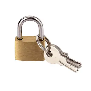 Contemporary Minimalist Door Lock, Small Padlock, Brass Thick Padlock with 3 Keys, Thickened Anti-theft Lock for Home and Garden, Multifunctional Exquisite Copper Courtyard Padlock