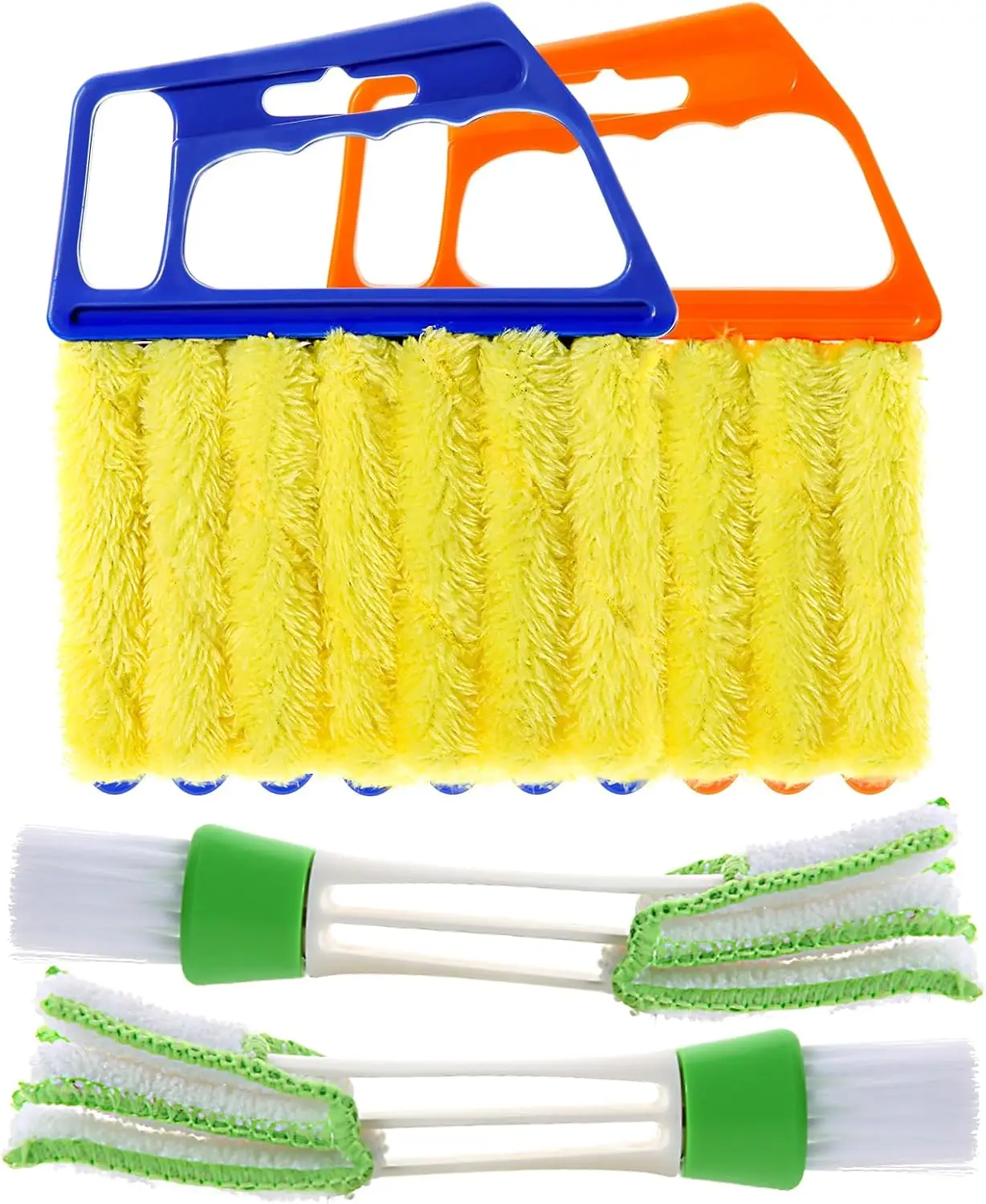 7-Finger Soft Cotton Venetian Blind Cleaner Duster Tool (4Pcs, Washable) - Multi-Purpose Microfiber Brush for Window Shutters, Vents - Home Care Supplies, Microfiber Dusters/Duster Heads
