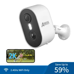 ANRAN 2K Battery Security Camera Outdoor,Home Wireless CCTV Cameras,PIR Motion Detection,Support 2.4Ghz Wi-Fi,Two-Way Talk,Siren Alarm,IP65 Waterproof