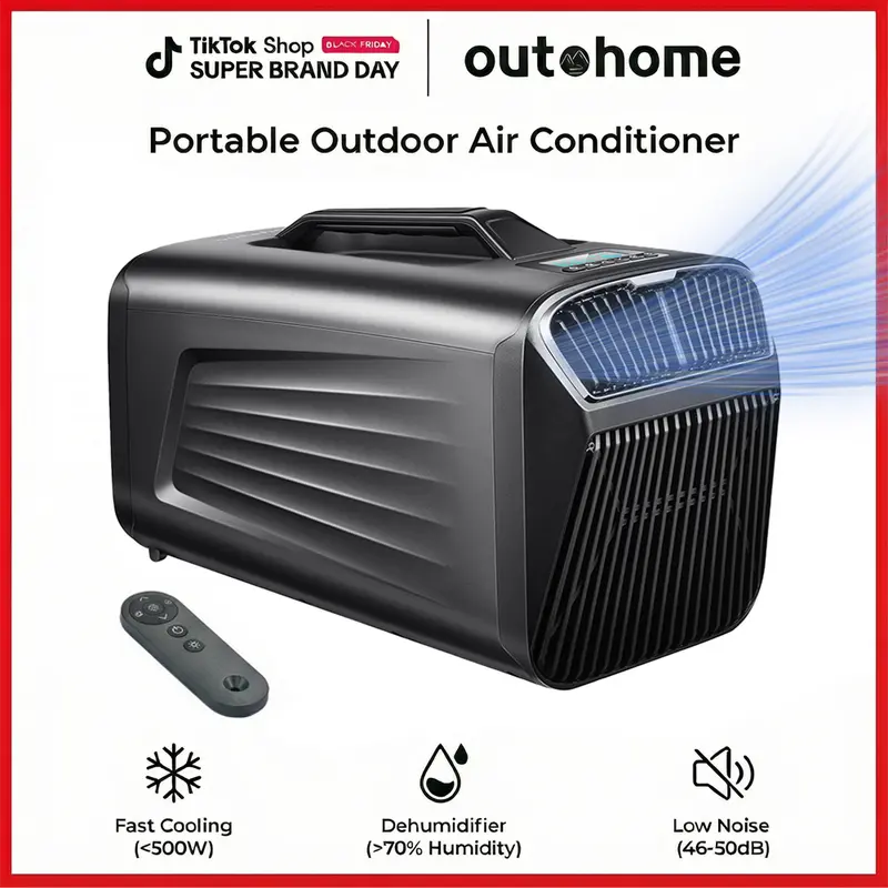 Outohome 5200BTU Portable Camping Air Conditioner For Tent Outdoor and  Indoor Use,400W Low Power for RV,Truck,Van and Car Cooling summervibes  (Dark Green) - TikTok Shop