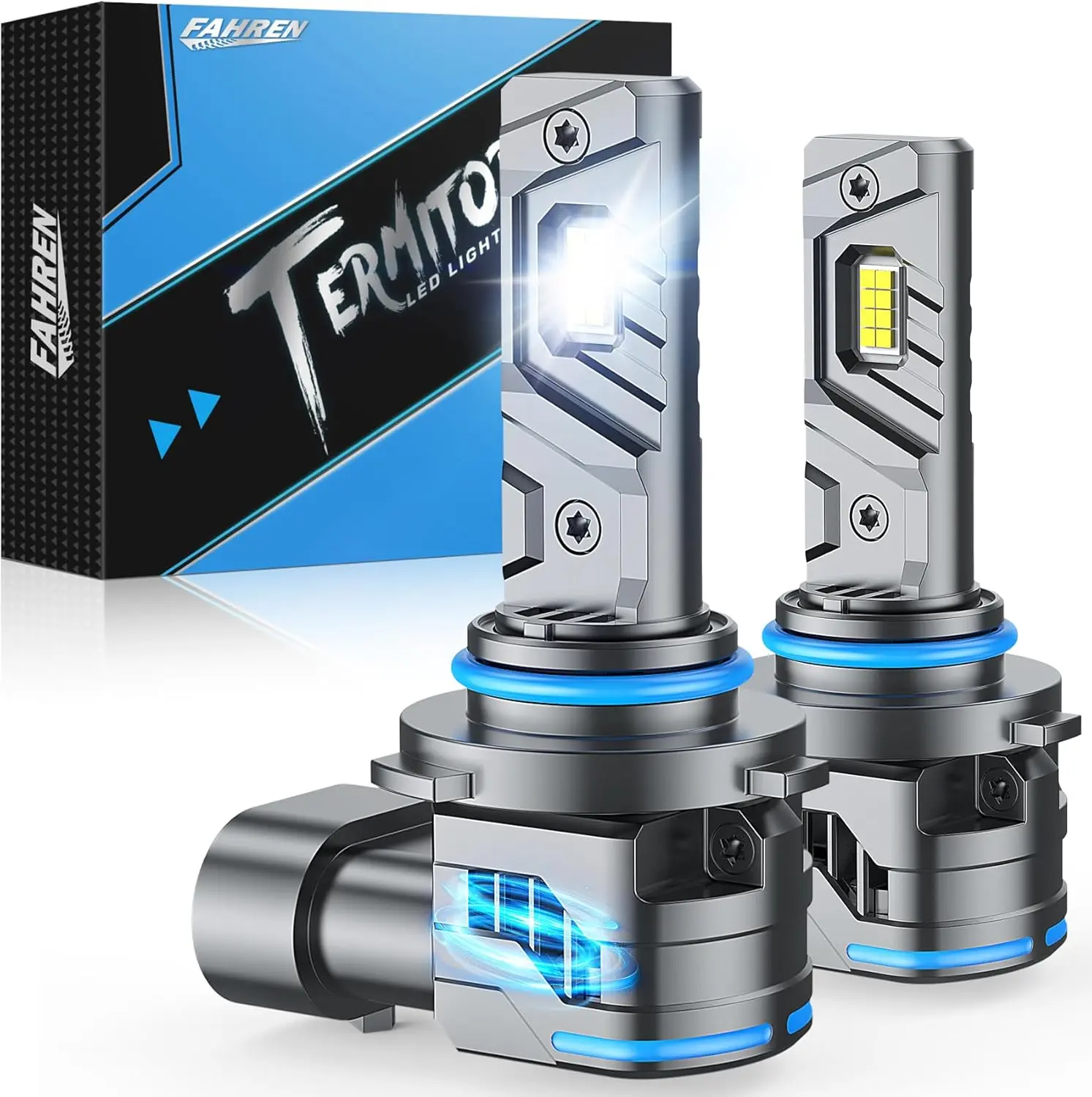 FAHREN BM6 series fog lamp 9006/HB4 white light, 100000LM 1000% Bright 6500K Cool White 90000+ Hours, 5 Min Plug-N-Play, pack of 2