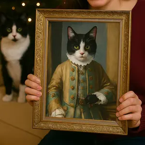 Custom Pet Portrait – Personalized Hand-Painted Oil Portrait on Canvas from Your Photo, Memorial Gift for Dog & Cat Lovers