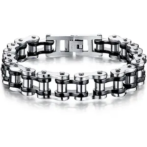 Mens Bikers Bracelet Stainless Steel Motorcycle Bike Chain Bracelets 8.4 Inch Modern Fashion Accessories