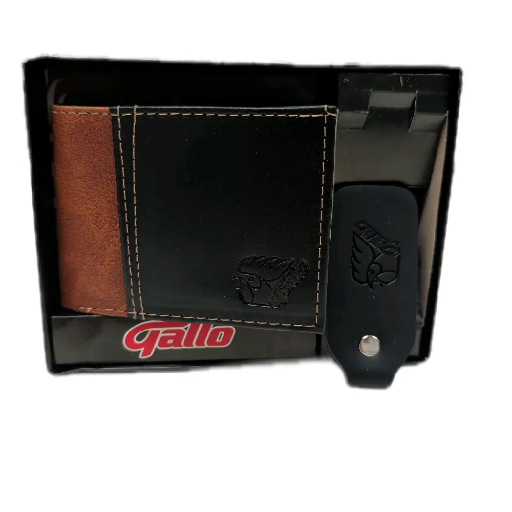 Billeteras Guatemaltecas Con diseño de la gallo Color cafés y negro