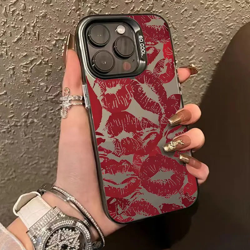 Shockproof Silicone-PC Back Smartphone , Fully Protected Protection Casing for iPhone 16 Pro Max,15 Plus,14,13,12,11,XS,XR - Sexy Lipstick Design Mobile Phone Accessories, Cellphone, Devices designer case