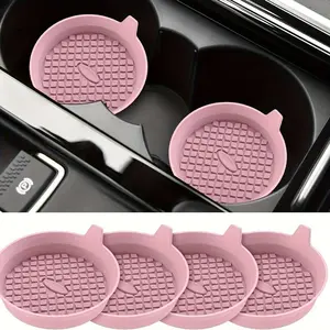 [Waterproof Coaster Holder] 2pcs Multicolor Waterproof Non-slip Coaster Cup Holder Splash-proof Bracket Car Interior Accessories