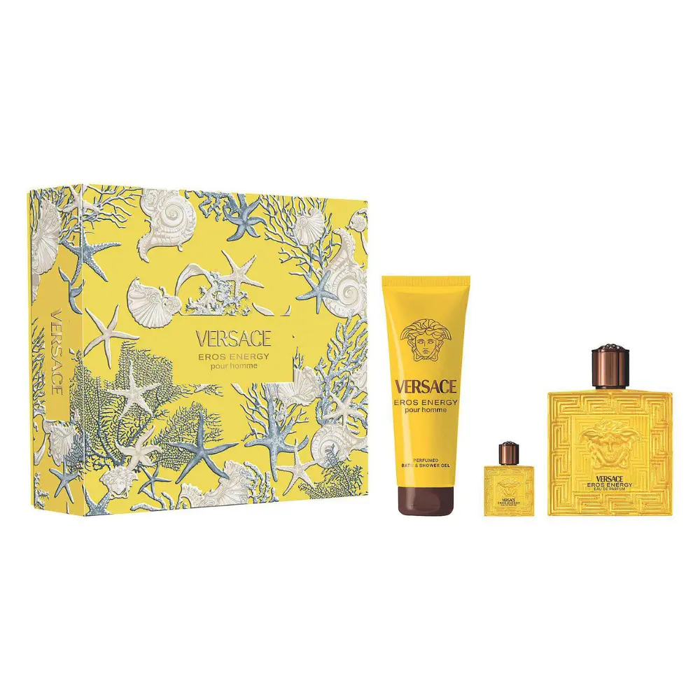 Versace Eros Energy Cologne Gift Set for Men | Eau de Parfum 3.4 oz + Shower Gel 5 oz + Mini EDP 0.17 oz Versace Eros Energy Cologne Gift Set for Men | Eau de Parfum 3.4 oz + Shower Gel 5 oz + Mini EDP 0.17 oz