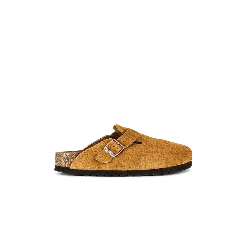 Women's BIRKENSTOCK Boston Soft Footbed Closed Toe Suede Clog - Mink Shoe, Comfortable Footwear