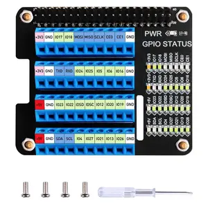 GeeekPi GPIO Screw Terminal Block Breakout Board HAT for Rberry Pi, GPIO Expansion Board Breakout Module with GPIO Status LED for Rberry Pi B/B+/B/B/B+/Pi Zero W/Pi Zero  W