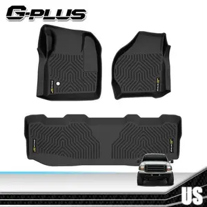 G-PLUS Floor Mats 3PCS Fit for Ford F250 F350 Super Duty Crew Cab Models 1999-2007,TPE Custom Fit All Weather Floor Liners 1st & 2nd Row Car Mats