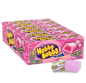 Hubba Bubba Max Chewing Gum, Original Bubble Gum, 5-pieces, 18-count