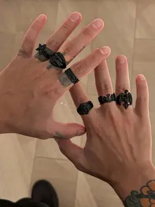 6 Piece Retro Star Skull Ring Set, Dark Punk Vintage Joint Rings, Stackable Rings, Holiday Gift, Street Style Charm Jewelry, All Seasons