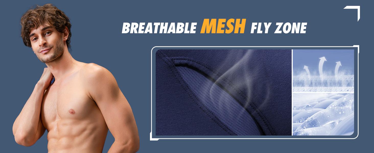 4 Packs Separatec Men’s Separate Pouch Modal Boxer Briefs, Breathable Mesh, Seamless Waistband, Ideal for Active Wear
