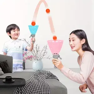 2-in-1 Ball Catching Cups & 4 Balls Set with Turbo Boosting Design - Balloon-like Party Game with Sturdy Legs & Ergonomic Grip - Durable Plastic Indoor/Outdoor Party Game， Backyard - Color-Coded Cups & Balls Set，Easy Setup, Portable & Lightweight