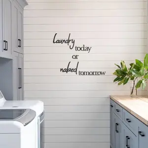 5pcs/set Modern Metal Laundry Today or Naked Tomorrow Letter Wall Sign - Rustic Aesthetic Wall Decoration, Retro Metal Hanging Art, Wall Mountable, Perfect for Bathroom, Kitchen, Bedroom, Living Room Decor Ornaments Hangable