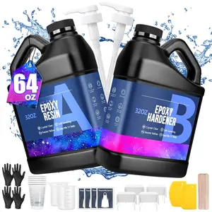 Epoxy  64OZ -  Clear Epoxy  Kit - No Yellowing No Bubble Art Resina Casting Resins for Art Crafts,  Making,  & Molds(32OZ x 2)