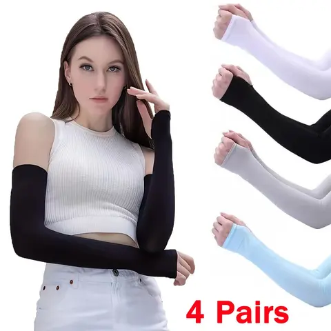 Women's Solid Color Sun Protecting UV Arm Sleeves, Protective Sleeve, Outdoor Arm Sleeve, Breathable Comfortable Arm Sleeves for Running Fishing Cycling, Arm Sleeves Cover, Sports Accessories for Women