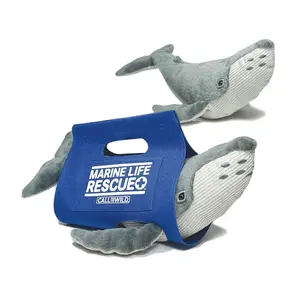Marine Life Rescue Call of the Wild Adorable 15" Rescue Humpback Whale Plush with Realistic Stretcher & ID Card Educational Toy