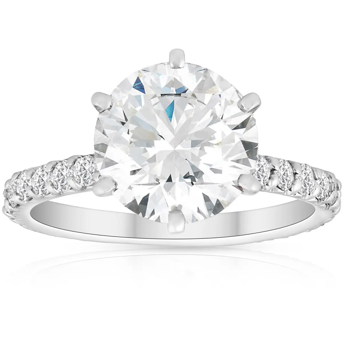 3 3/4 Ct Diamond Engagement Ring 14k White Gold 3 3/4 Ct Diamond Engagement Ring 14k White Gold