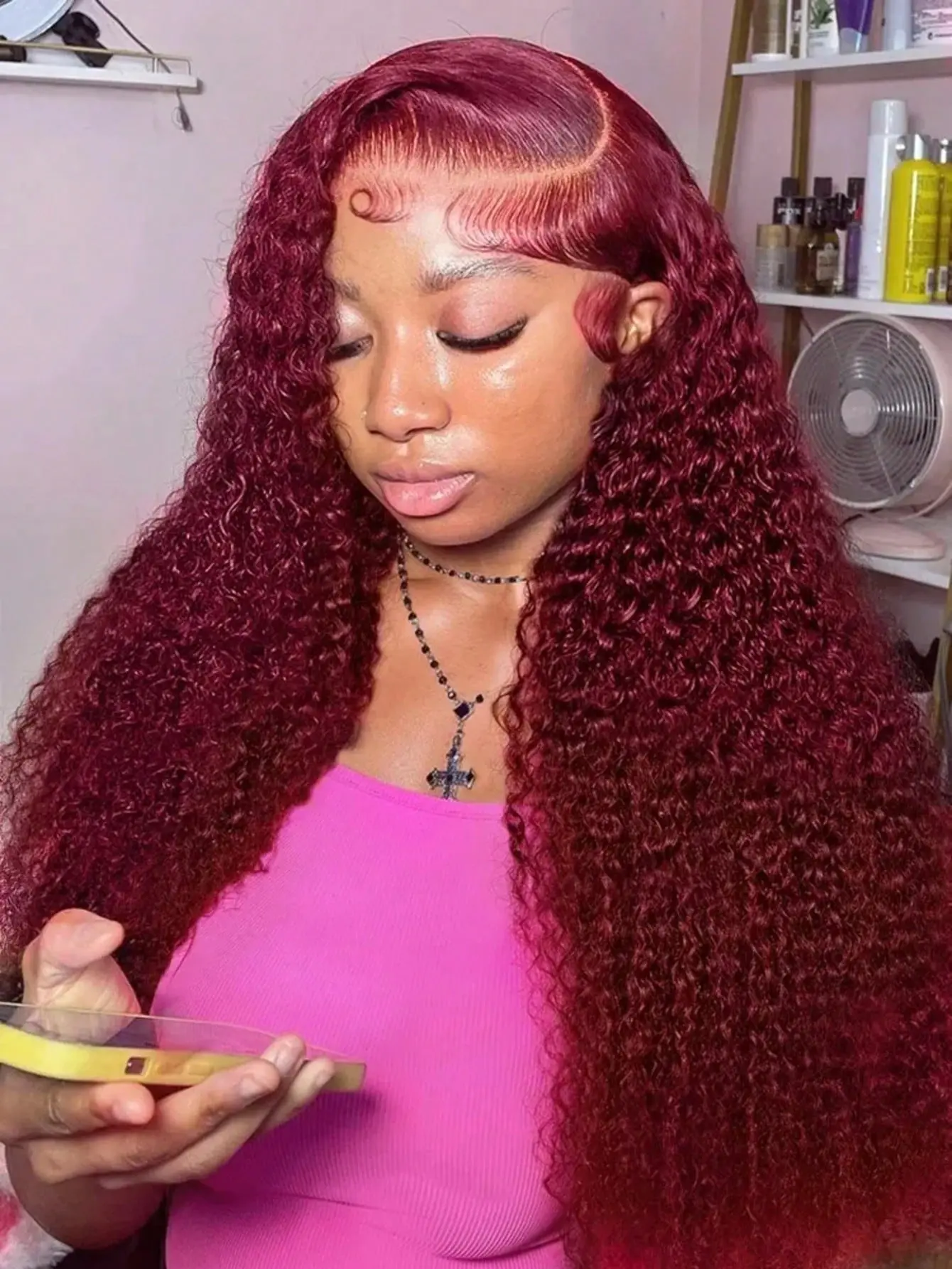 30 Inch 99j Burgundy Human Hair 13x6 Deep Wave Lace Front Wigs Human Hair Pre Plucked 13x4 HD Transparent Lace Frontal Wigs For Women Red Colored Curly Human Hair Wig Wet And Wavy Brazilian Virgin Human Hair Wigs