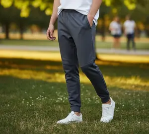 Men’s Skora Quick-Dry Tapered-Leg Joggers - Male Athletic-Fit Polyester-Spandex Stretch Pants with Drawstring Waist for Workout, Gym