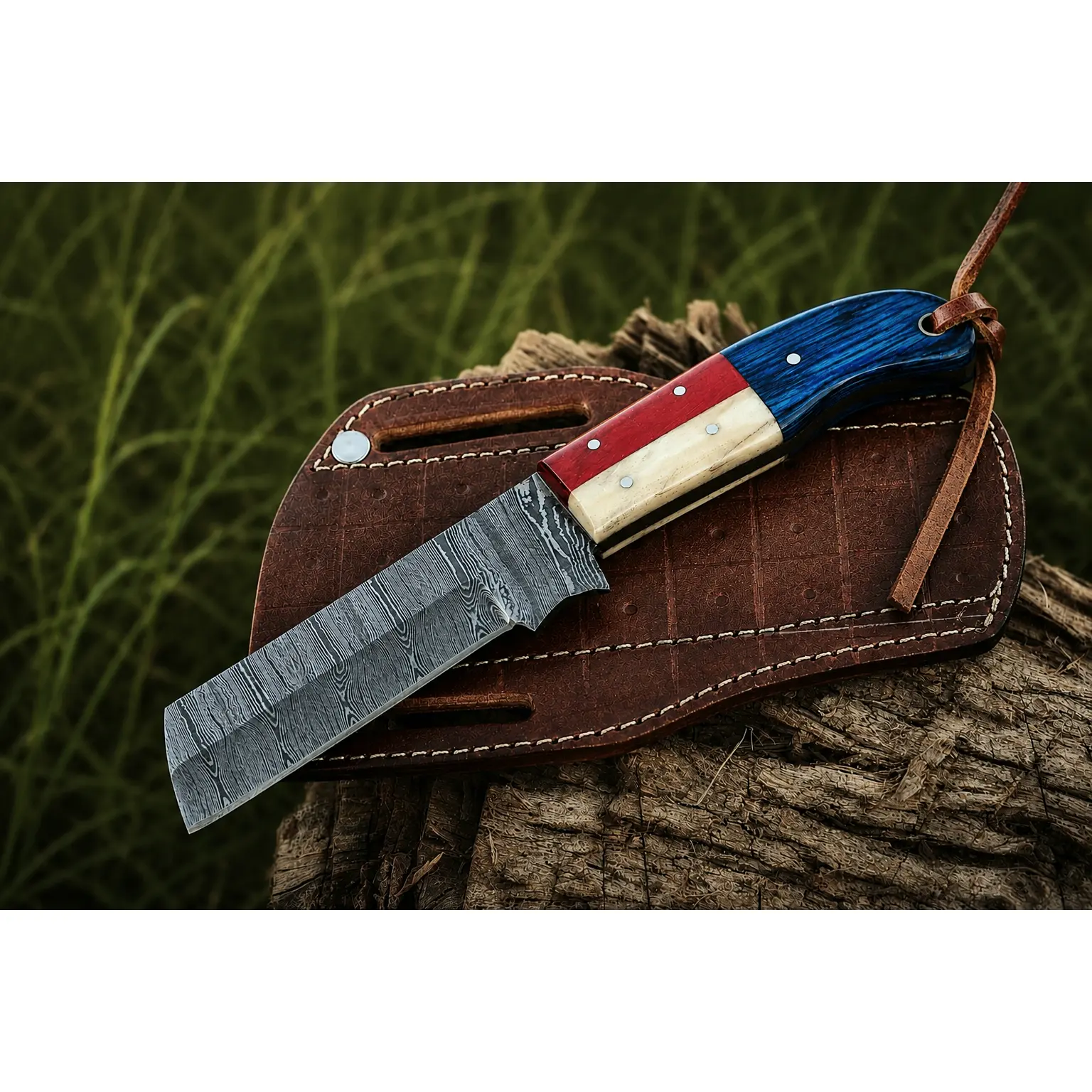 Legacy Damascus Steel Knives – Hand Forged 512-Layer Blade, Buffalo Bone & Wood Handle for Camping & Hiking