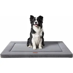 Bed for Crate, High Resilience   Crate Mat Kennel Pad with Soft Wavy Plush Comfortable Anti-Slip Washable Bed for Large Medium Small Dogs & Cats