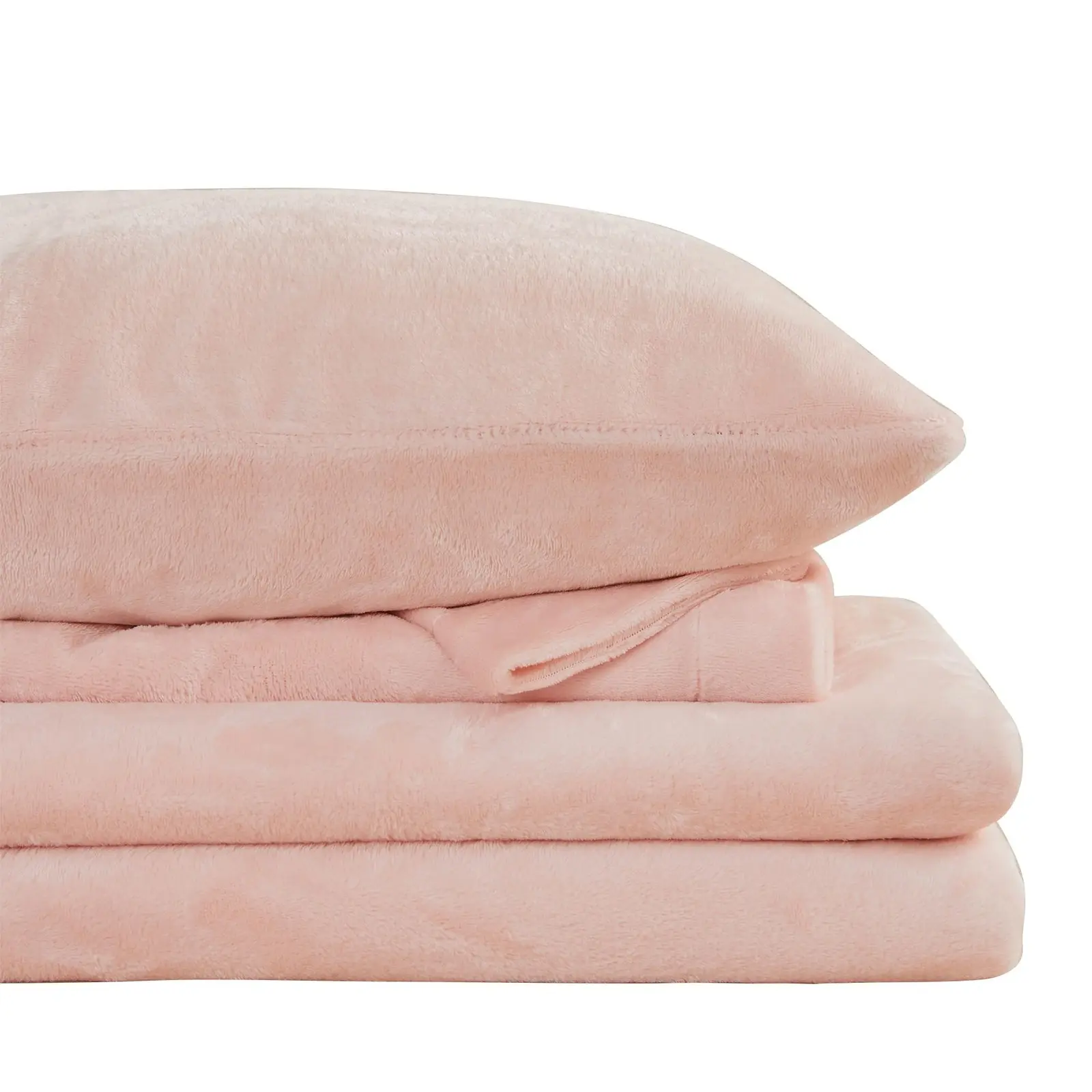 Viviland Plush Micro Polar Fleece Full Bed Sheet Set Cozy Flannel-Like