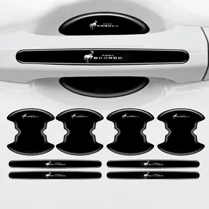 4PCS/8PCS Car Door Handle Bowl Protective Stickers Anti-collision Decal for Ford Bronco Sport 2021-2023 Sticker Accessories