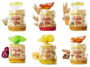 Kim’s Magic Pop Combo A – 12 Bags (15 Cakes Each) | Crispy Popped Multigrain Snack | 20 Calories Each | Vegan | Bread & Cracker Alternative Crunchy Crackerbread Baked