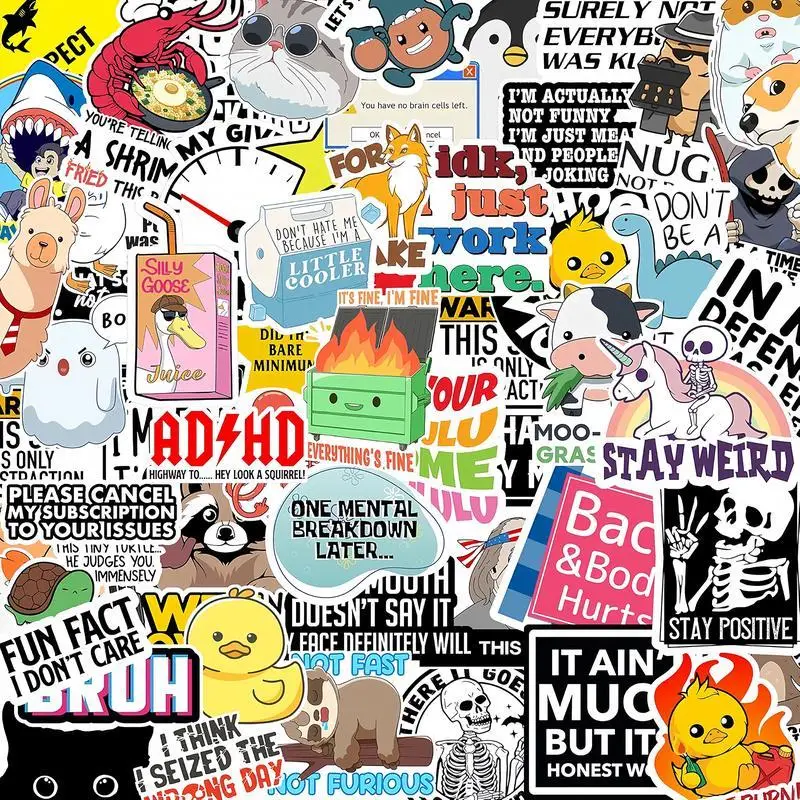 150 Pcs Funny Stickers for Adults (Dirty) Meme Water Bottles Sticker Pack Waterproof Cool Accesory for Laptop, Hard Hats, Sarcastic, Scrapbooking Deca