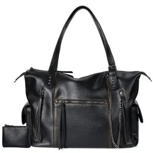 Babysun Hobo Bags for Women, Large Shoulder Bag Laptop Tote Bag Mutipocket Faux Leather Satchel Francis Bag with Small Wallet Adjustable Shoulder Strap