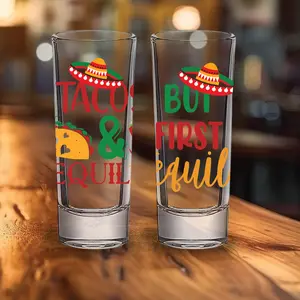 Tequila Shot Glasses, Set of 4 Tequila Shots, Custom Birthday Drinkware Gift