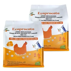2 Pack 5LBS Dried Black Soldier Fly Larvae & Dried Mealworms, High Protein Natural Non-GMO More Calcium Chicken Feed & Bird Food, Treats for Laying Hen, Ducks, Wild Birds