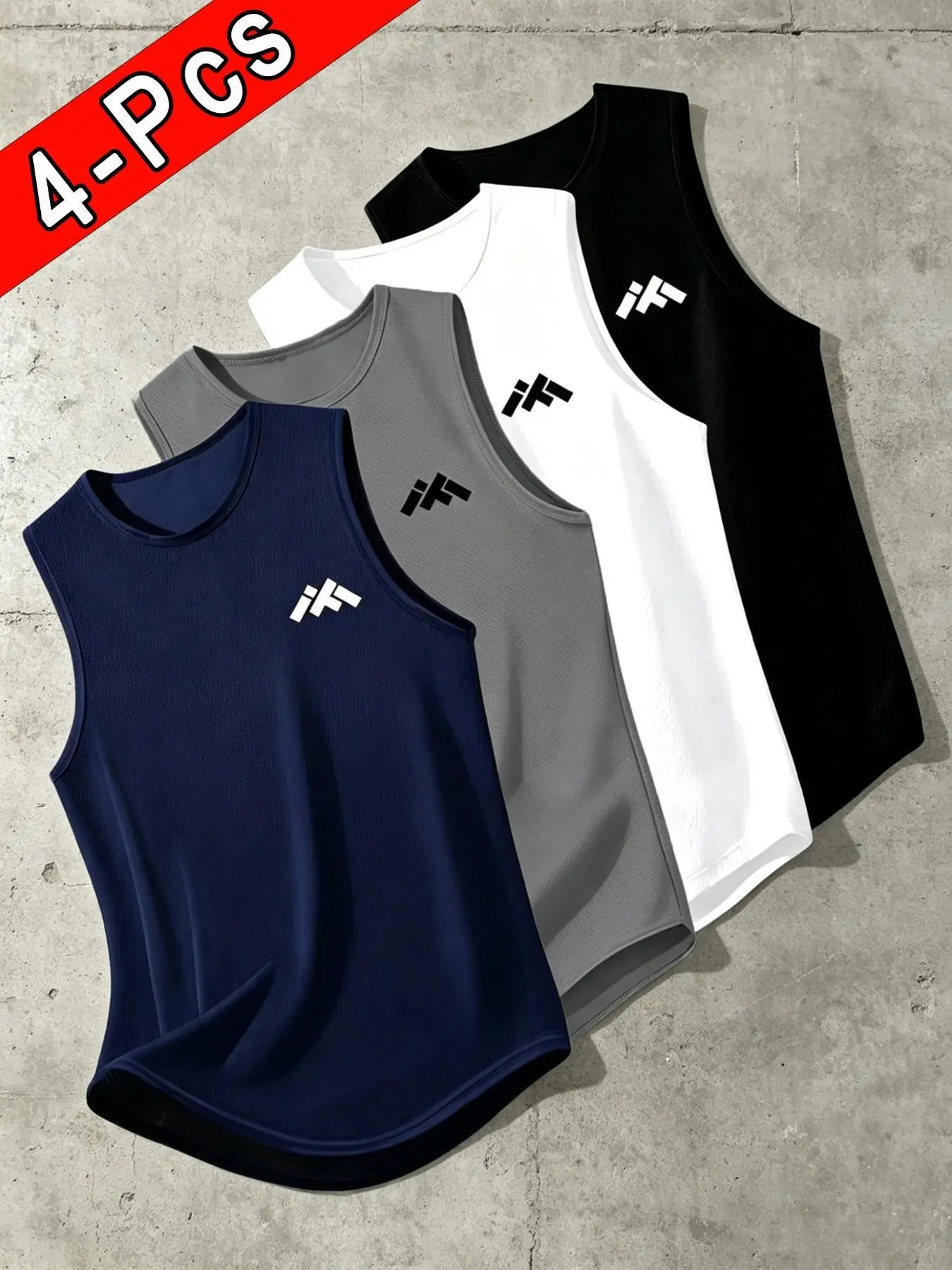 4-Pack Casual Quick-Dry Tank Tops, Athleisure Tank, fitness sports tank, Summer Sleeveless Workout Shirts, Breathable Comfortable Skin-Friendly Fabric, Ideal for Gym, Running, Home and Outdoor Activities
