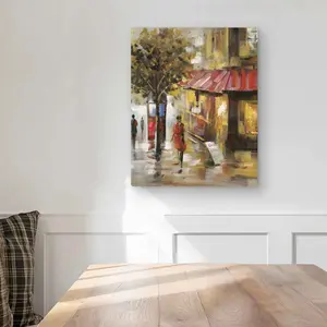 212 MAIN 16x20 in. Aluminium Abstract Street Scene Metal Print - Artistic Urban Life Artwork, Modern Home Decor for Living Room, Bedroom Wall Decor
