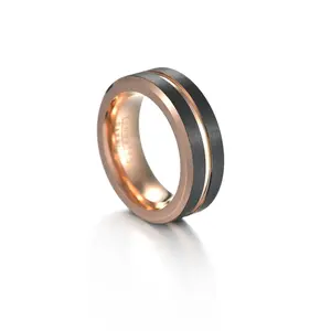 TitanForge Tungsten Steel Rose Gold Ring – Durable & Stylish