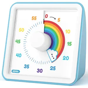 60 Minute Visual Timer for , Visual Countdown Timer for Classroom Office Kitchen with 'Rainbow'  Design, Pomodoro Timer with Silent Operation ( Included)