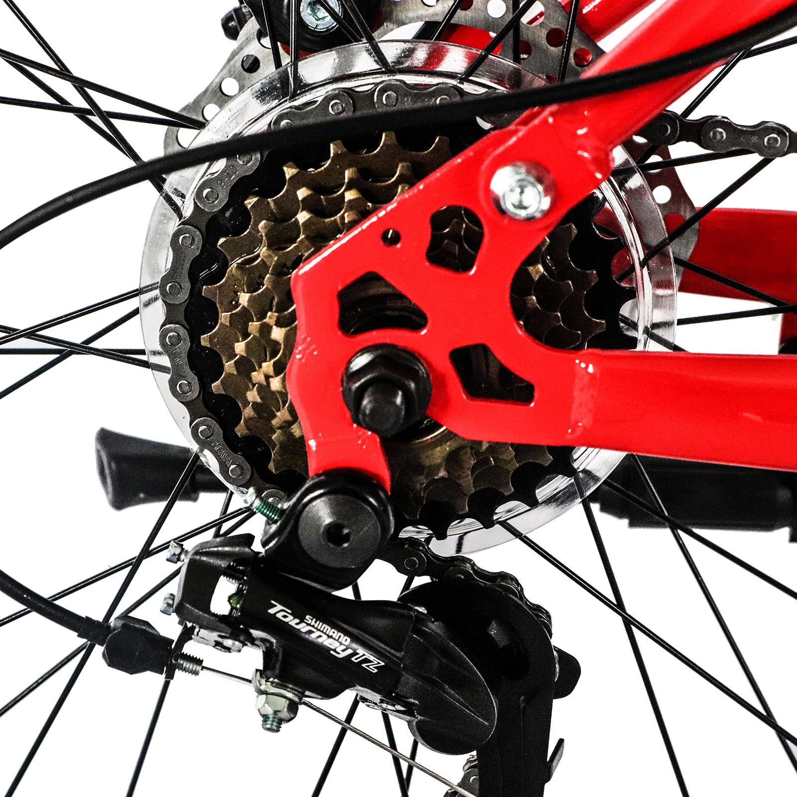 CampingSurvivals 26-inch Shimano TX30 high-carbon steel 100kg 21-speed red and black mountain bike