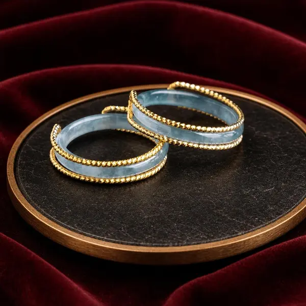 Natural Hand‑inlaid Finger Ring, New‑style Transparent Aquamarine‑toned Ice‑textured Band, Slim Tail Ring