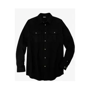 Signature Solid Double-Brushed Flannel Shirt - Comfortable, Stylish, 100% Soft Cotton, Casual, Lightweight, Machine Washable, Medium Size